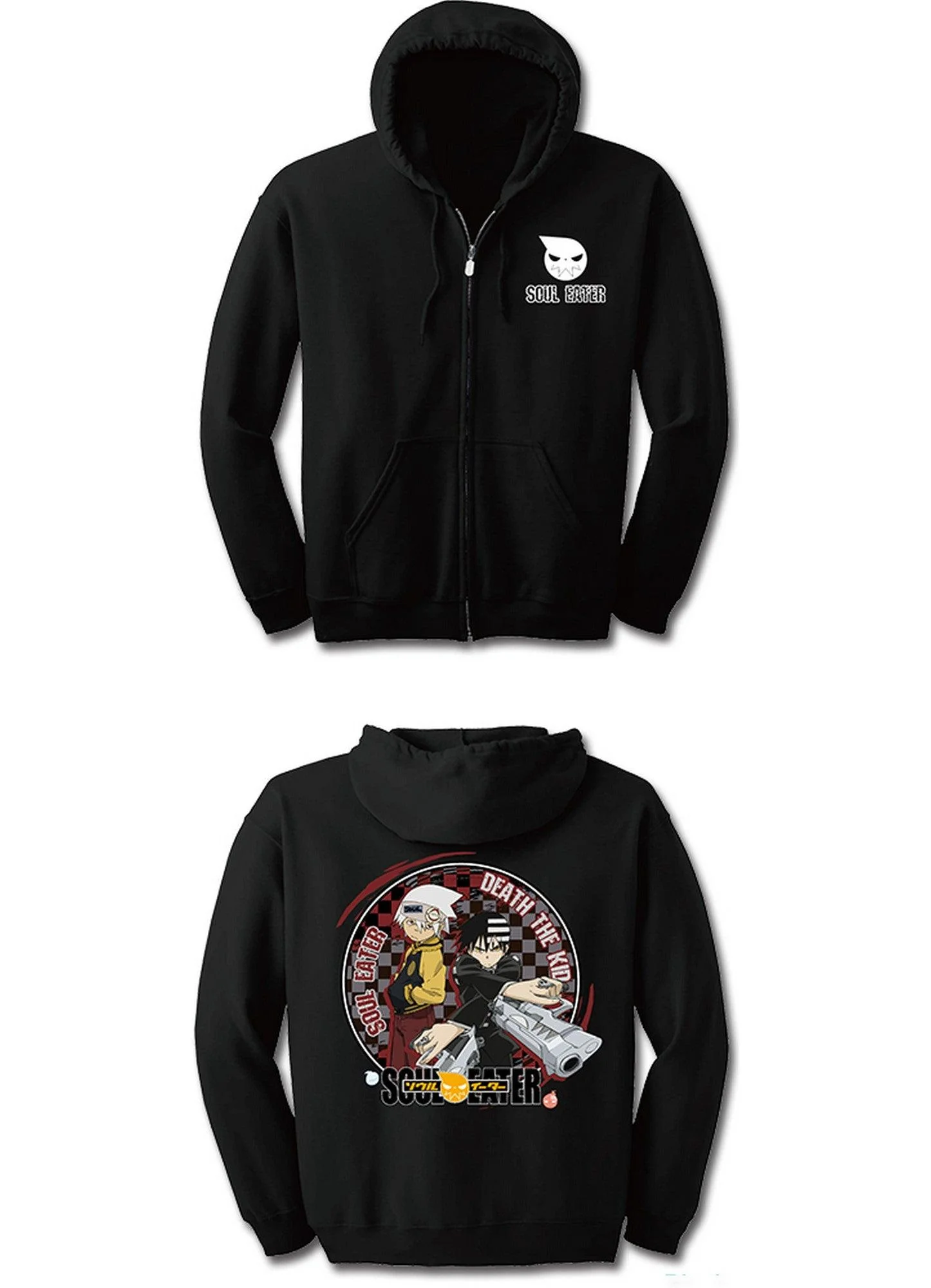 Soul Eater - Soul Evans & Death The Kid #1 Black Zip Up Hoodie