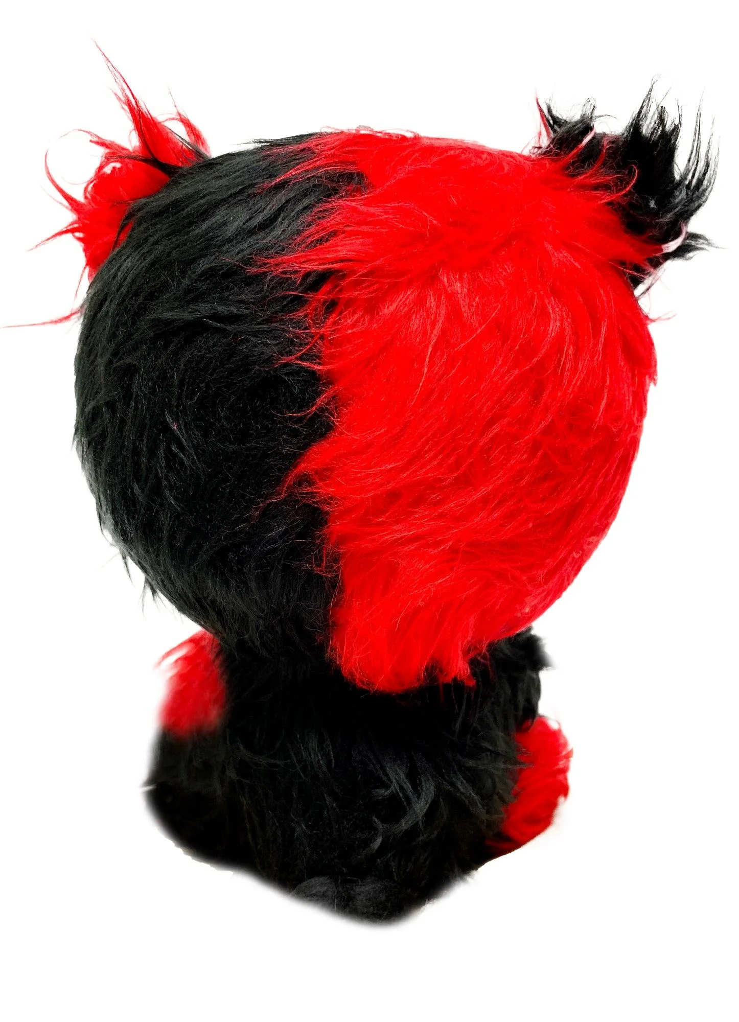 Gloomy Bear - Black Red Gloomy Bear Sitting Pose Long Hair Fur Plush 7"H - Image 2