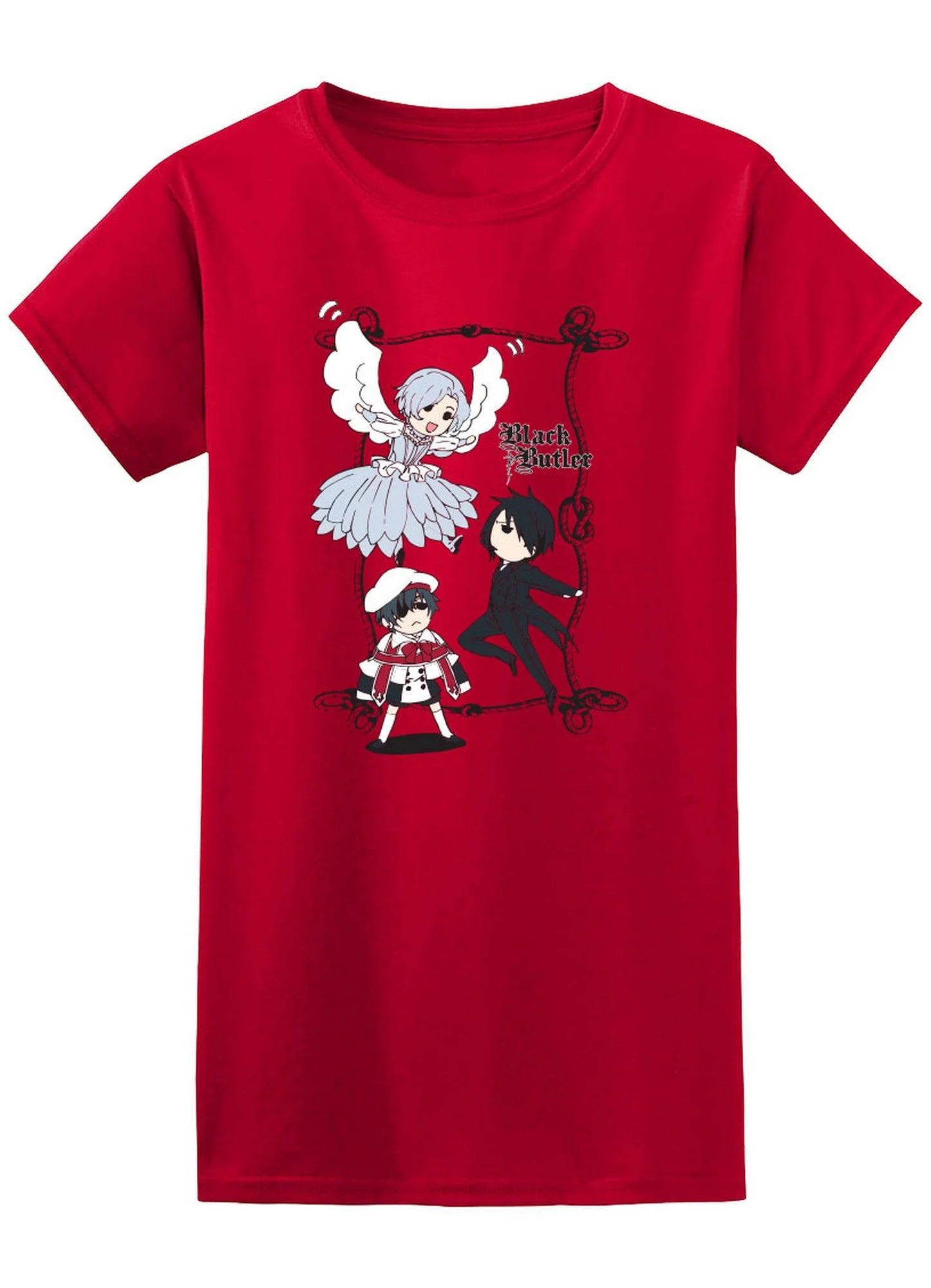 Black Butler - SD Sebastian Michaelis & Ciel Phantomhive Vs. Angela Jr. T-Shirt
